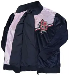 極美品　ザラ　ZARA ブルゾン　軽量　伸縮性　黒×クリーミーピンク　M