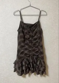 【試着のみ】ナイスクラップ NICE CLAUP ドロストチュニック ブラウンのサムネイル