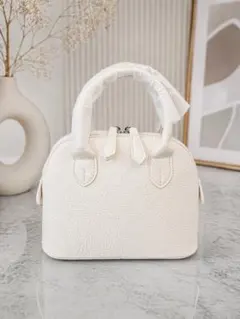 ハンドバッグ ホワイト 2WAY ショルダーバッグ 高見え PUレザー 上品