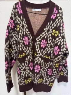 ZARA 花柄カーディガン