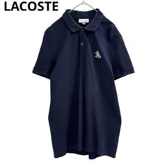美品　LACOSTE　メンズ　ポロシャツ　ヤシの木　レギュラーフィットMネイビー