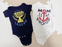 値引き中　babyGAP 半袖ロンパース　dad mom ロゴ　2点セット