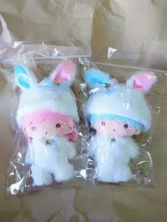 ❤リトルツインスターズ✨️白うさぎ むにゅぐるみマスコット 2個セット♪❤