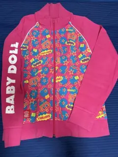 BABYDOLL ジップアップパーカー ピンク 総柄 S