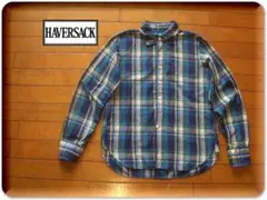 ☆≪HAVERSACK≫★チンスト マチ付き 麻混チェックシャツ★S