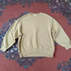 イエローオーバーサイズ クルーネック スウェットM