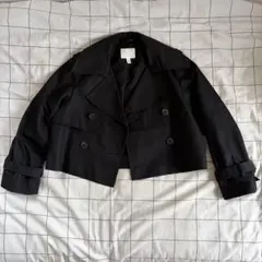 H&M ショート丈 トレンチジャケット ブラック Sサイズのサムネイル