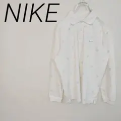 NIKE GOLF 長袖ポロシャツ ホワイト 総柄 ゴルフ　スポーツＬ☆3537のサムネイル