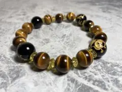【四神獣】タイガーアイ金彫りブレスレット