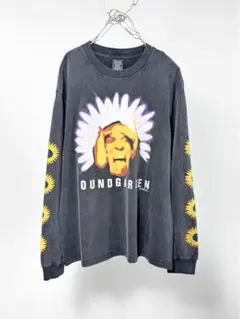 新品未使用ヴィンテージ加工ヒマワリプリント長袖Tシャツユニセックス カジュアル