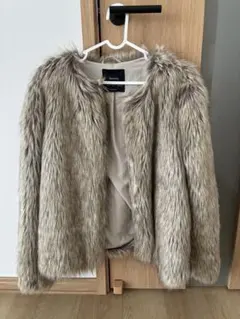 Bershka ファーコート Sサイズ グレー系