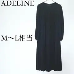 プリーツワンピース ロング M〜L 黒　日本製 フォーマル 冠婚葬祭 礼服　喪服