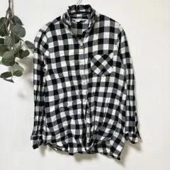 シャツ レギュラーカラー 長袖 ギンガムチェック ペアルック 綿 お出かけ
