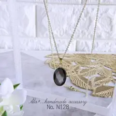 No.1210　ボリューム黒蝶貝ブラックシェル柄入　ピアス/イヤリング