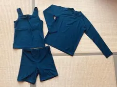 紺色セパレート水着上下&ラッシュガード（3点セット） 女子　150