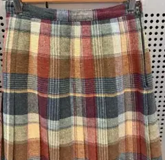 古着　ヴィンテージ　vintage スカート　チェックスカート　フランス製