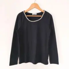 アースミュージックアンドエコロジー　カットソー　ロンT　M　ネイビー　0448