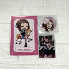 僕のヒーローアカデミア　花やしき　グリッター　缶バッジ　麗日お茶子