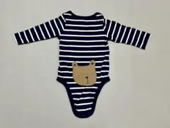 gap 長袖ボディスーツ ロンパース ボーダー くまけつ 3-6m