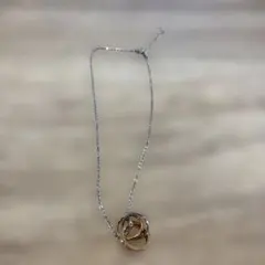 シルバー ゴールド 3リング ネックレス