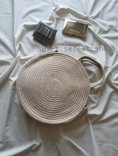 NEW！Spring&Summer　流行サークル型コットンかごバッグIVORY