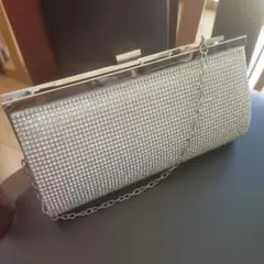 スパンコール シルバー クラッチバッグ