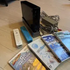 任天堂 Wii 本体 ブラック　ソフト4本セット