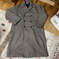 メンズチェックロングコート