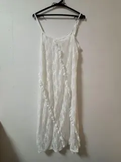 ホワイトレースキャミワンピース
