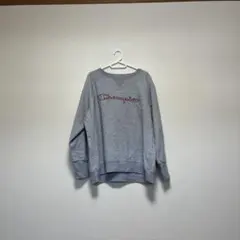 Champion スウェット トレーナー グレー ロゴ刺繍 古着