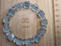 ブルーフローライト キューブ型 ブレスレット 約18cm