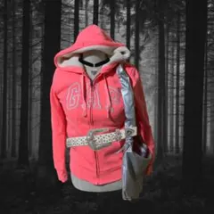 00s archive GAP fur zip hoodie Y2K ピンク