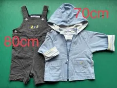 値下　familiar パーカー70cm オーバーオール80cm セット