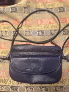 レザーショルダーバッグ ダークパープル【美品・目立つ傷なし】