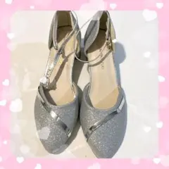 パーティー パンプス レディース 結婚式 シルバー 23ｃｍ C07S38