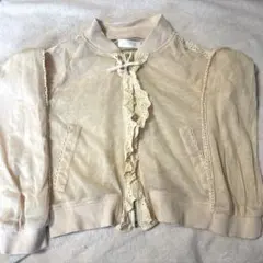 底値　LIZLISA シアーレースブルゾン　ピンク　上着　希少　ブルゾン　花柄