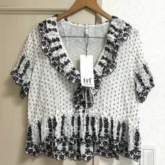 【新品】ZARA 刺繍　フリル　レース　ブラウス