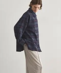 【美品】LOSCa オープンカラーオーバーチェックシャツ