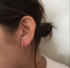 フェイクピアス ピアス風イヤリング 15mm シルバー