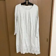 pual ce cin ライトグレー 長袖ワンピース