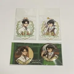 進撃の巨人 リヴァイ ステッカー 缶バッジ ポップアップ アニまるっ セット