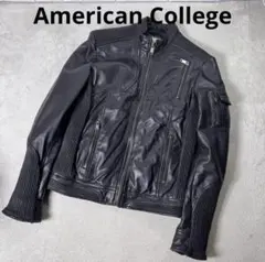 【着画あり‼️】American collegeシングルレザーライダースジャケット