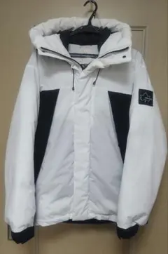 LOGOS DAYS ホワイト/ブラック ダウンジャケット フード付き