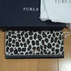 FURLA ハラコ×レザー長財布