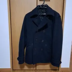 GU ネイビー ダブルブレスト ピーコート　メンズ