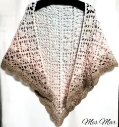 手編み　三角ショール①⑥⑤　ストール　バレエ　マフラー　ひざ掛け　ハンドメイド