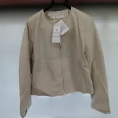 ベージュ 合成皮革ジャケット L