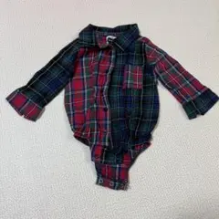 チェック柄ロンパース（赤・緑・青）