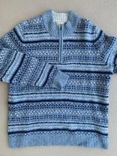 l.l.beanジップアップニットセーター ハーフジップ　古着