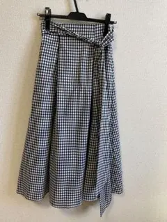 ギンガムチェック フレアロングスカート